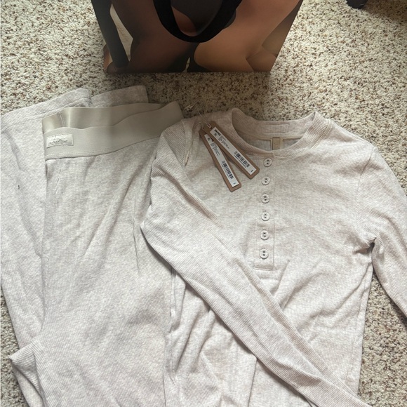 SKIMS Other - Cream Henley Pajama Set